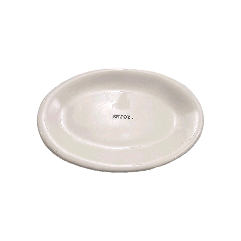 Rae Dunn Artisan Collection By Magenta Oval Appetizer Oval Plate "Enjoy"